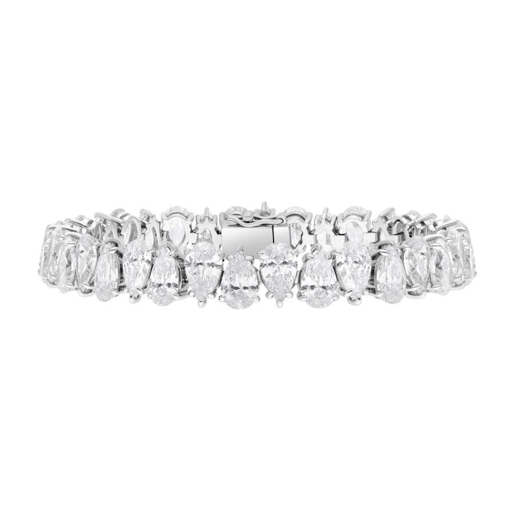 Bracelet Pear-cut - Rhodium silver