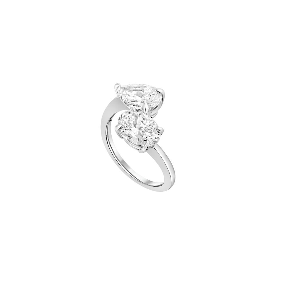Bague Toi & Moi - Or Blanc