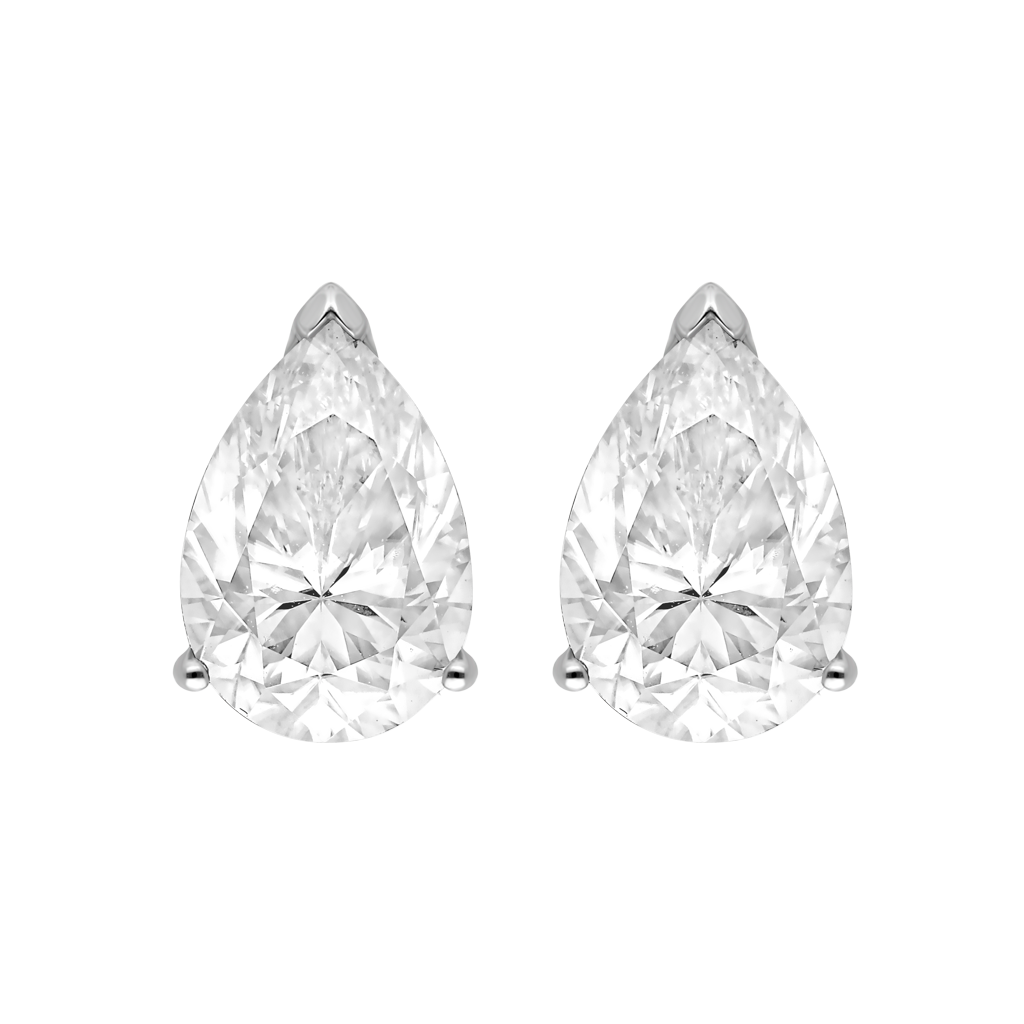 Boucles d&#39;oreilles - Moissanite - Or Blanc