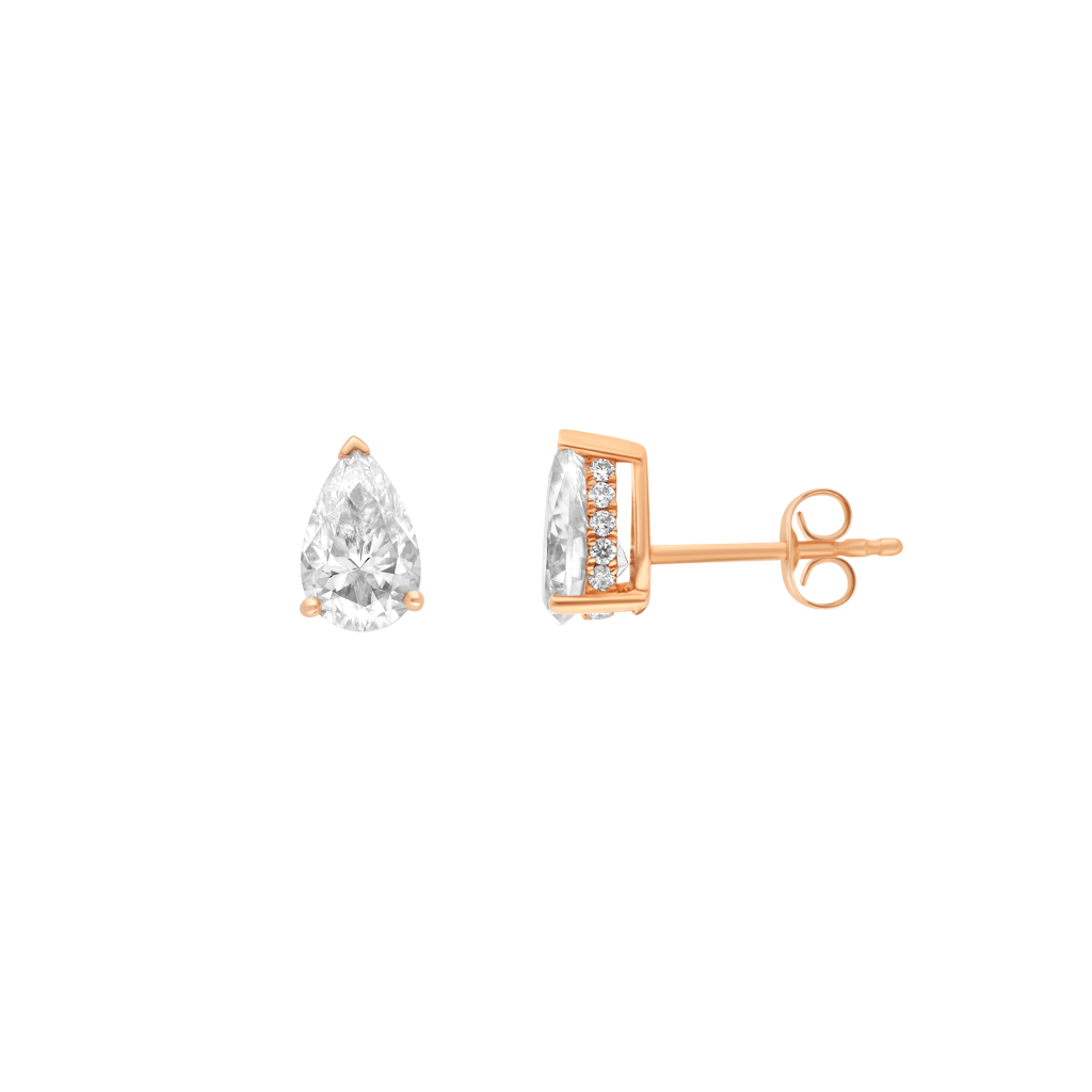 Boucles d'oreilles Moissanite - Or Rose