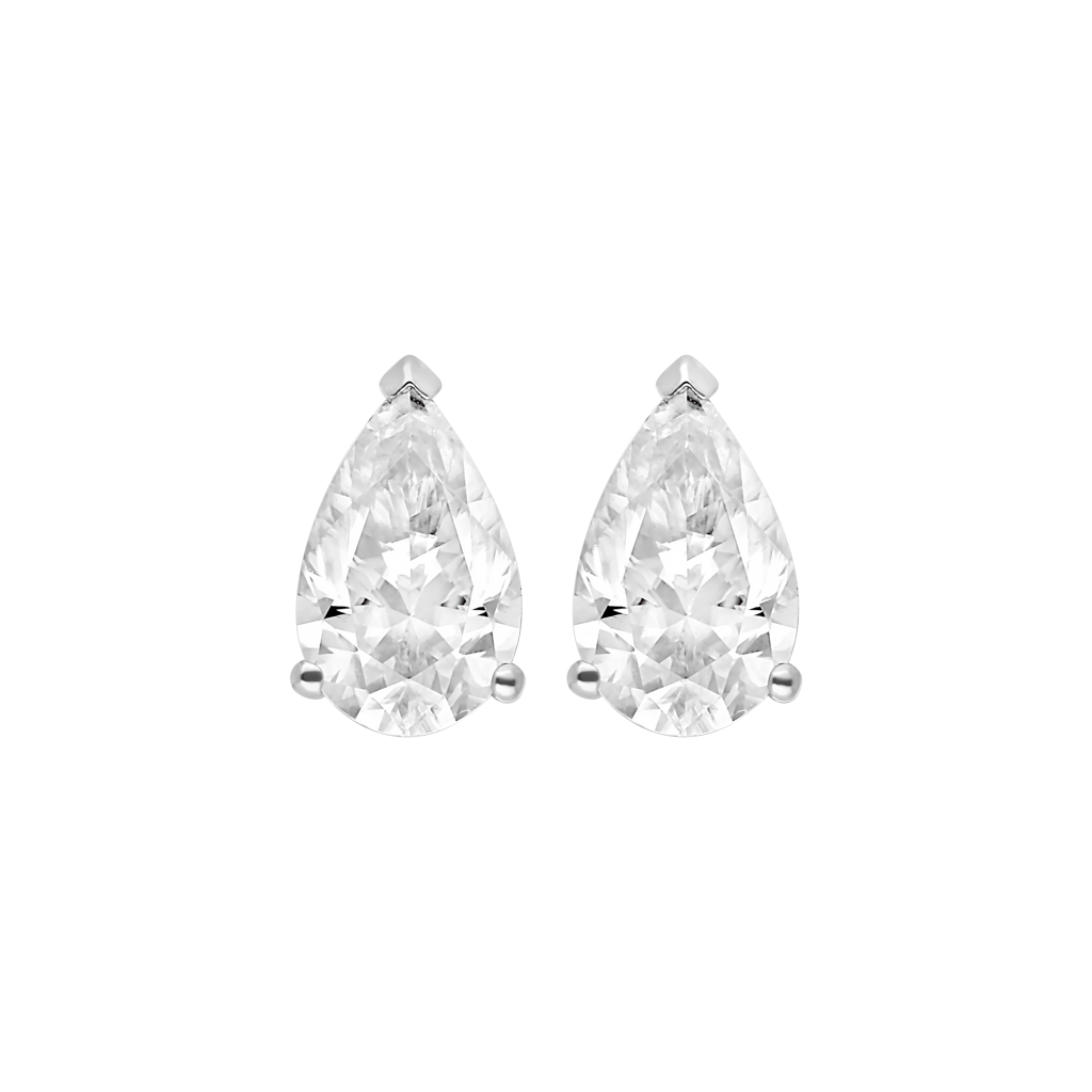 Boucles d&#39;oreilles - Moissanite - Or Blanc