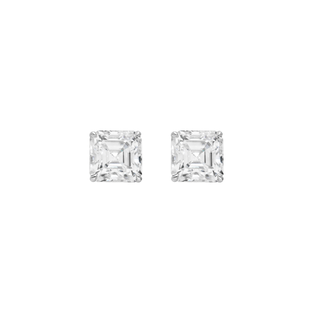 Boucles d'oreilles Moissanite - Or Blanc