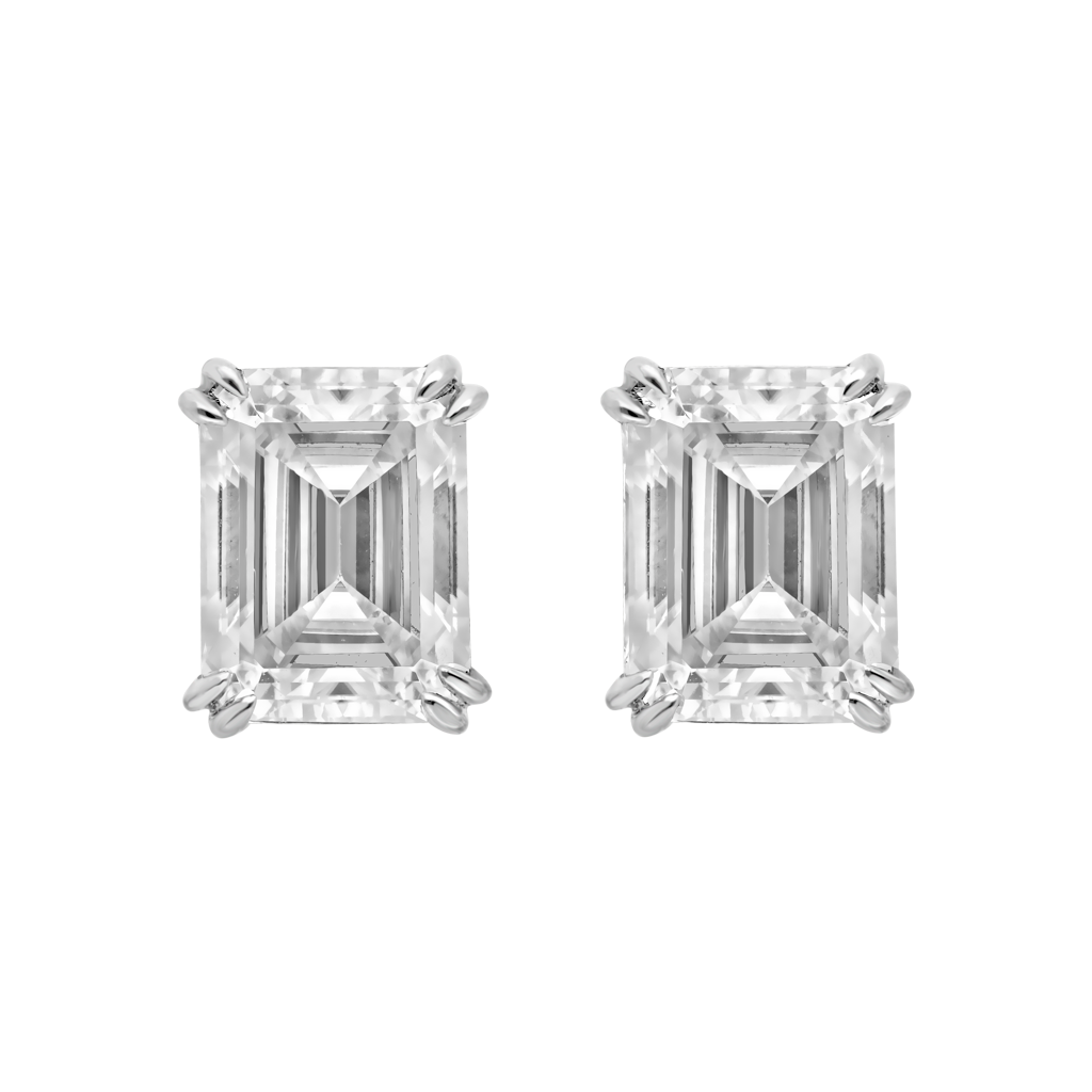 Boucles d'oreilles - Moissanite - Or Blanc
