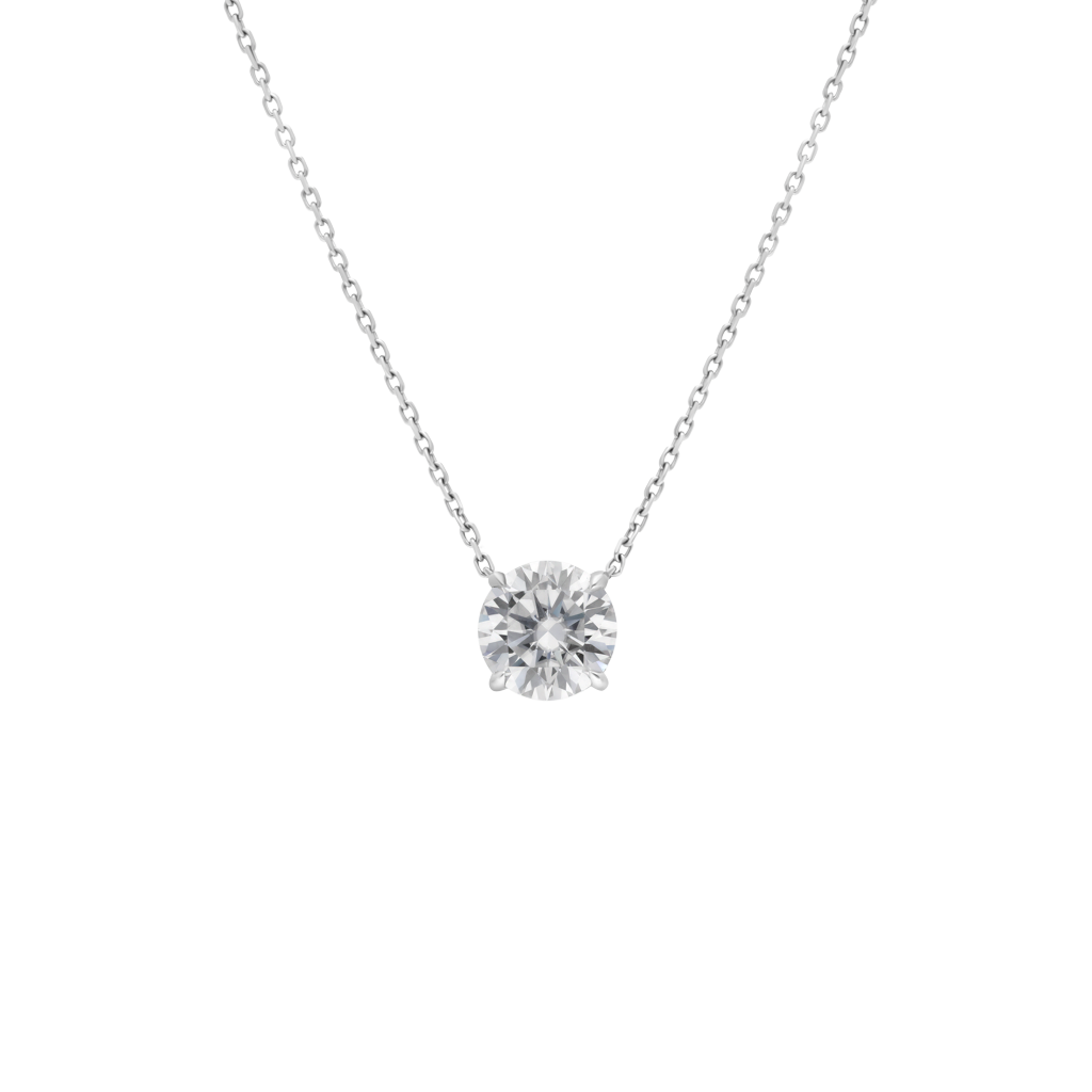 Moissanite Pendant - White Gold
