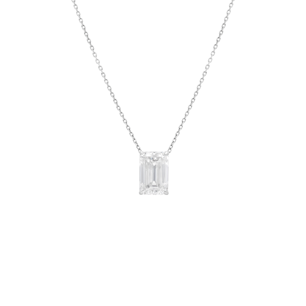 Pendentif Moissanite - Or Blanc