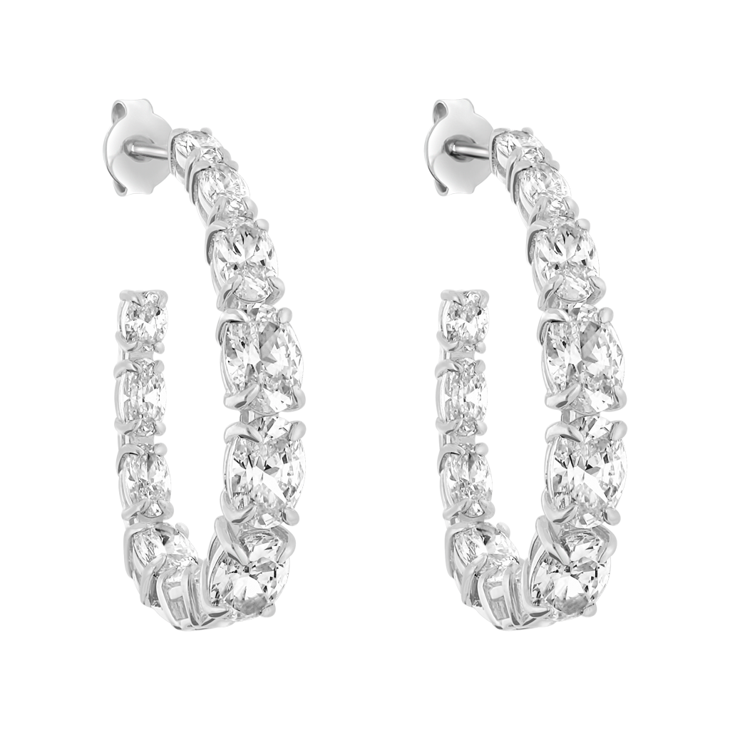 Hoop earrings - Rhodium silver