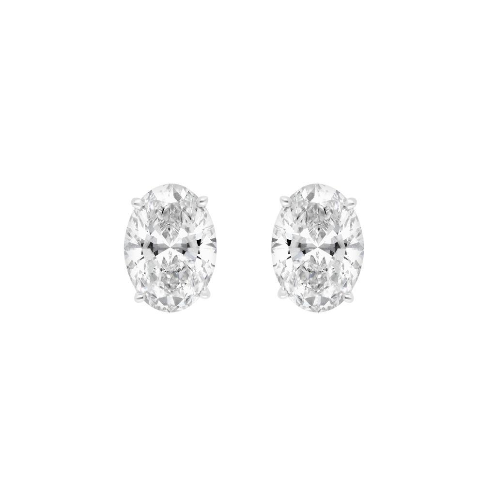 White Gold Synthetic Diamond Earrings – BURMA