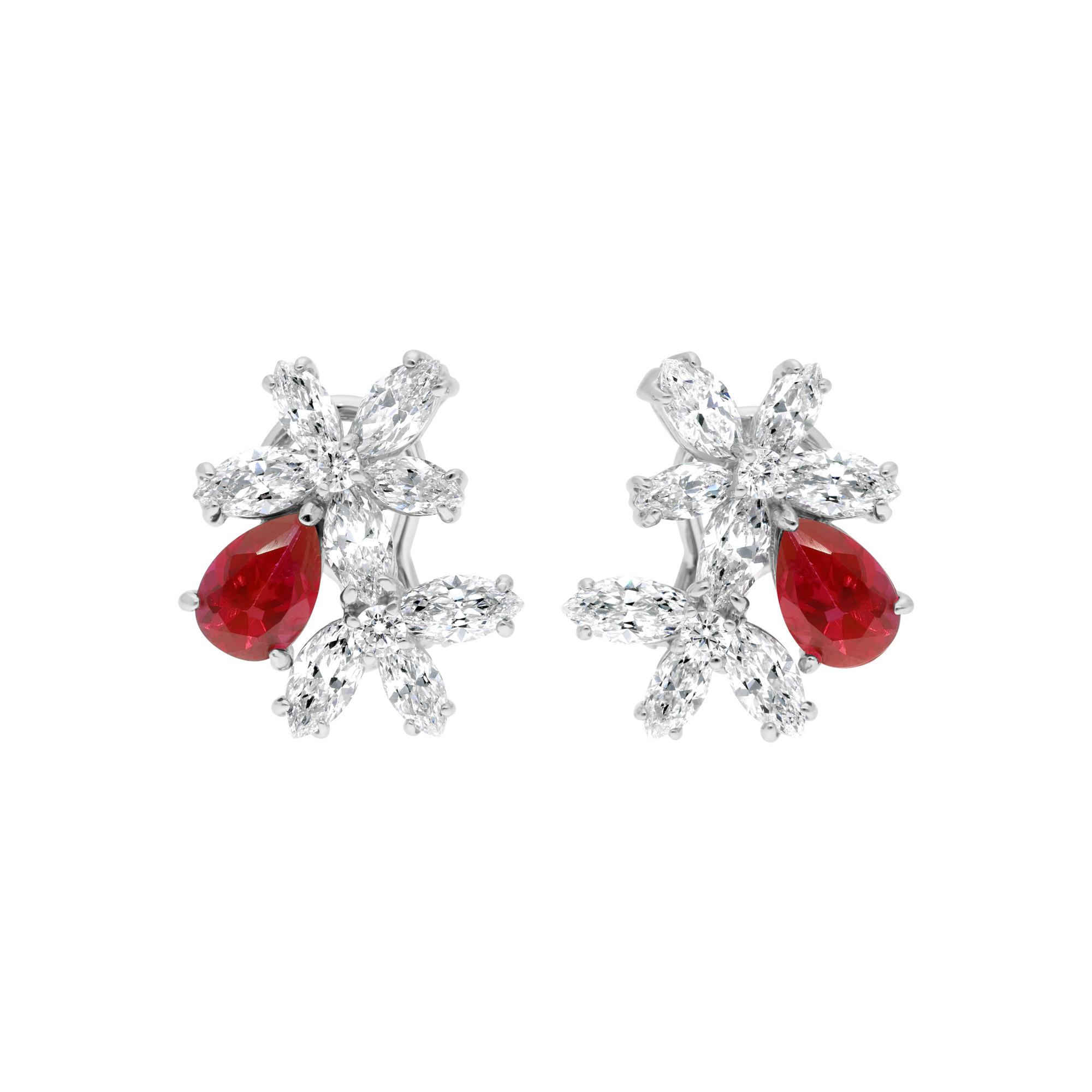Boucles d'oreilles Fleur - Argent rhodié