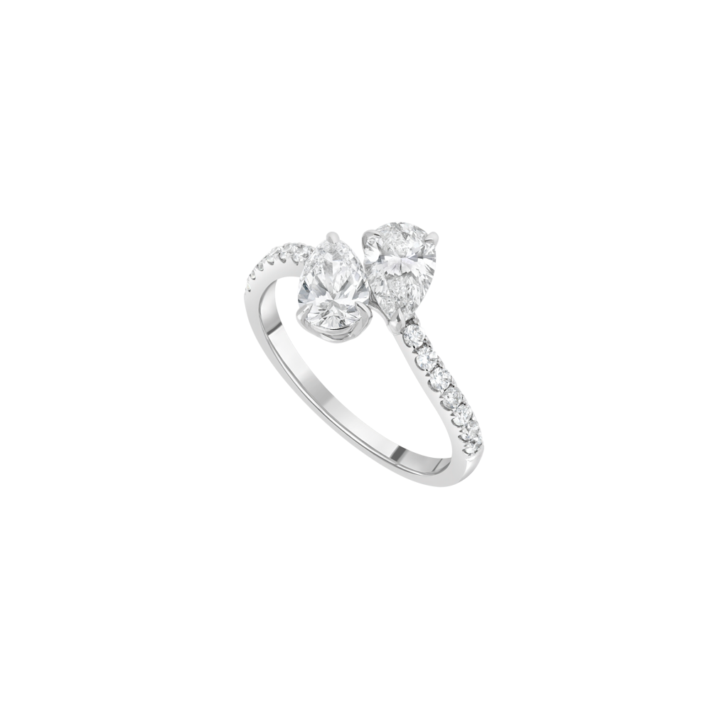 Toi & Moi Burma Fine Jewelry Ring - White Gold