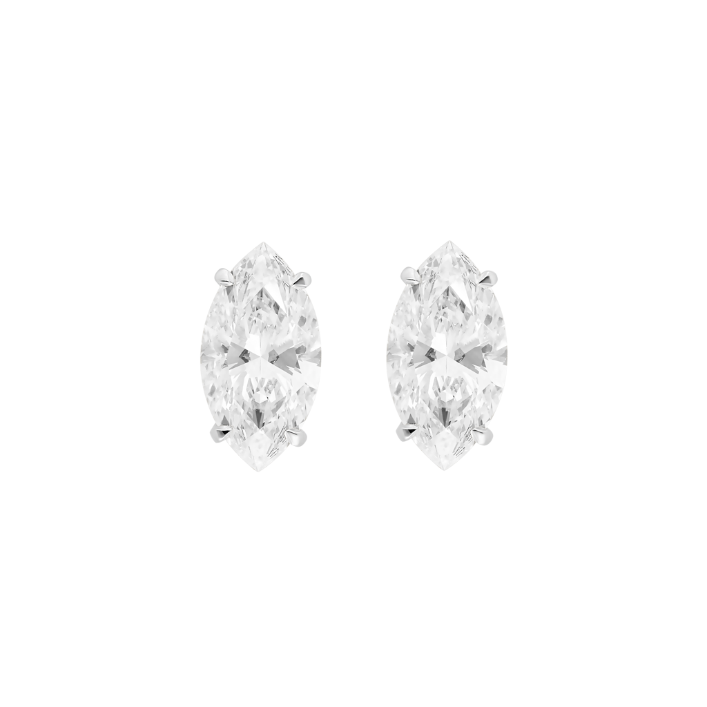 Studs Marquise Cut Burma Fine Jewelry - White Gold