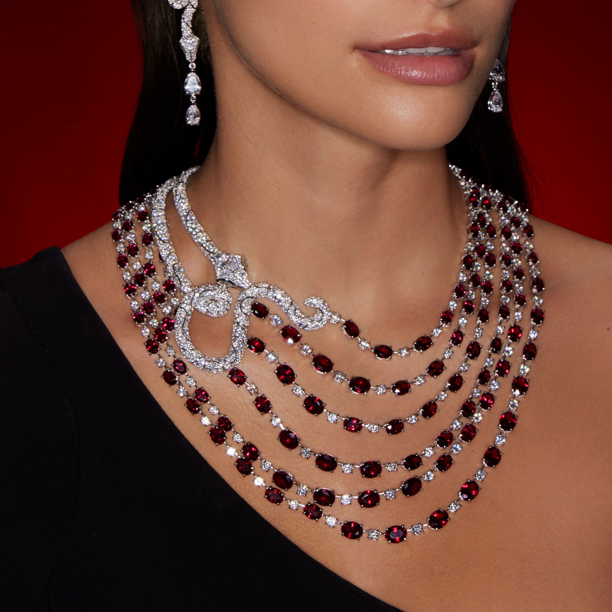 Necklace - Snake Collection - Rhodium Silver