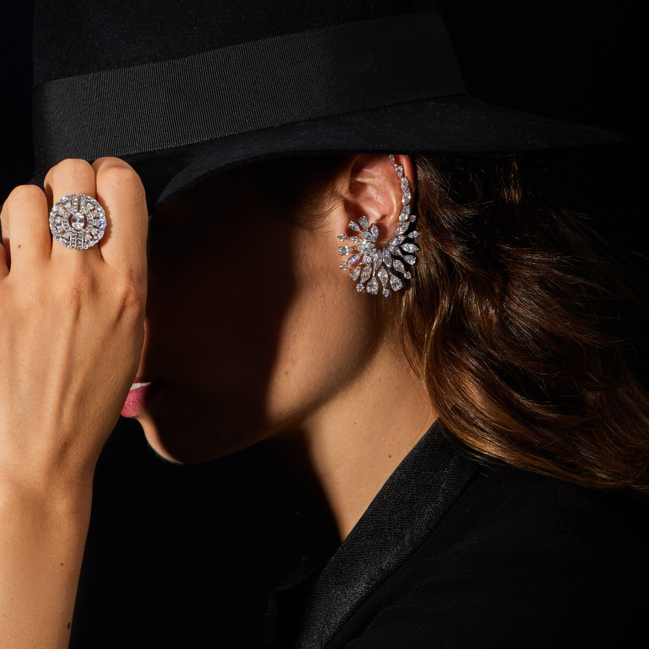 Earcuff - Argent Rhodié