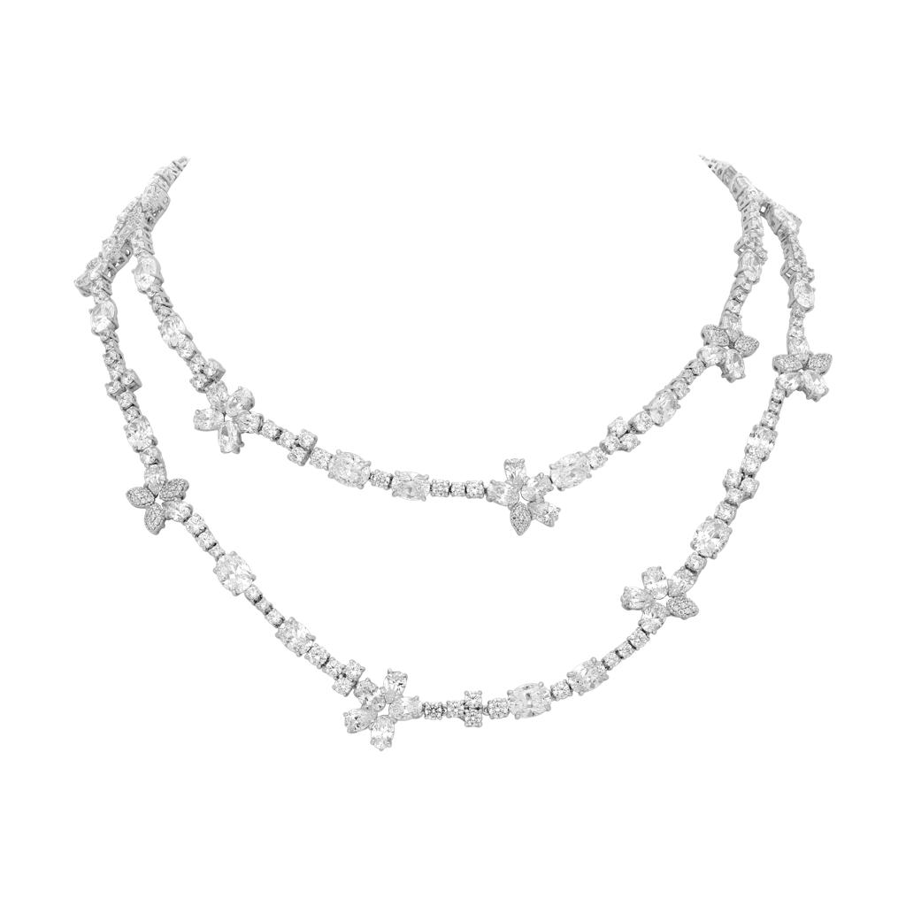 Long necklace - Rhodium silver