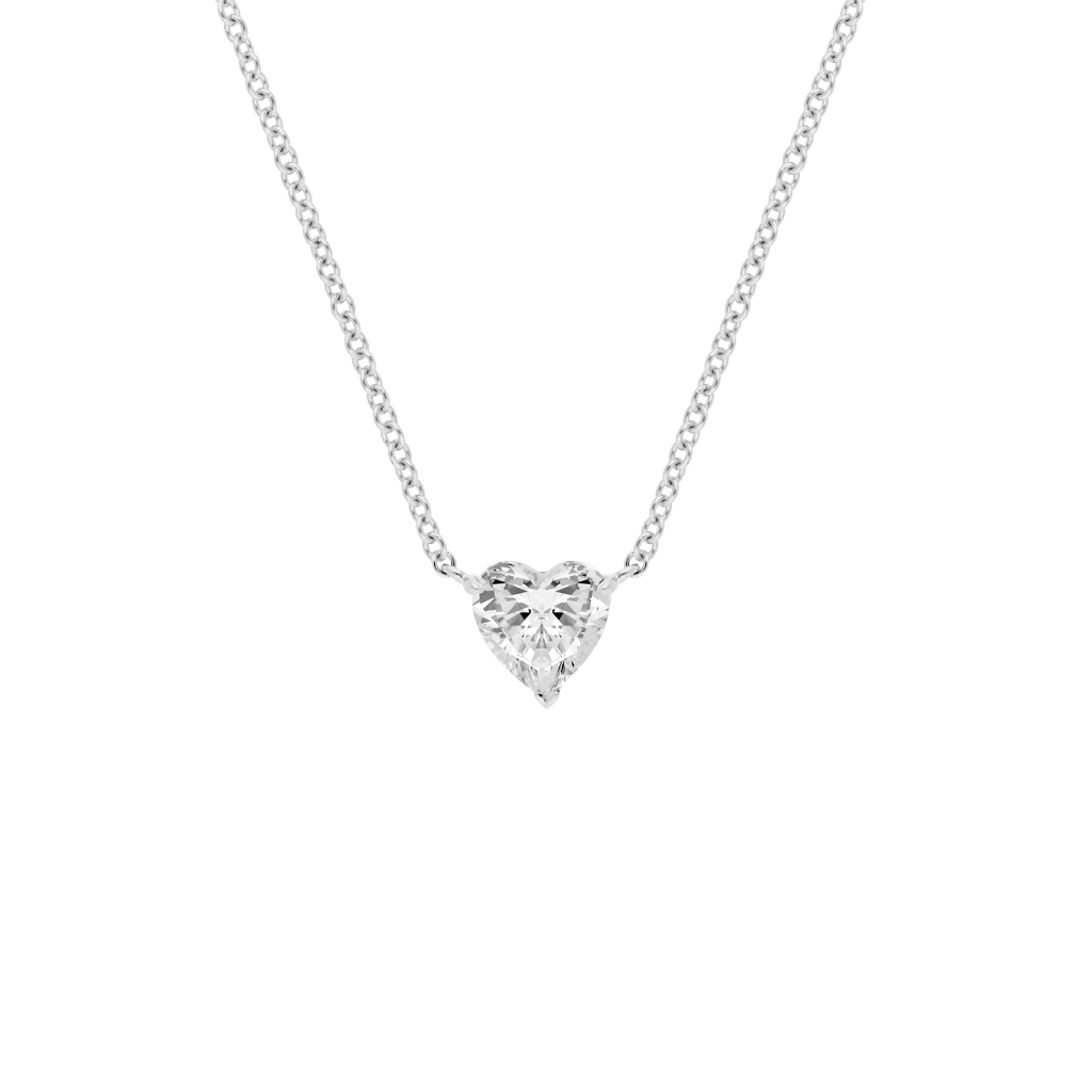 Pendentif taille cœur - Argent Rhodié