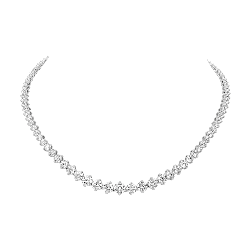 Tennis Necklace - Rhodium Silver