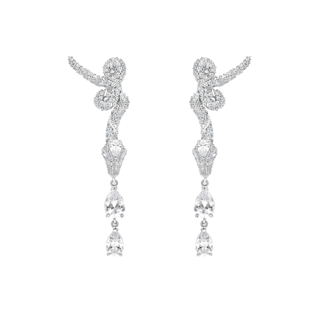 Boucles d&#39;oreilles - Collection Serpent - Argent Rhodié