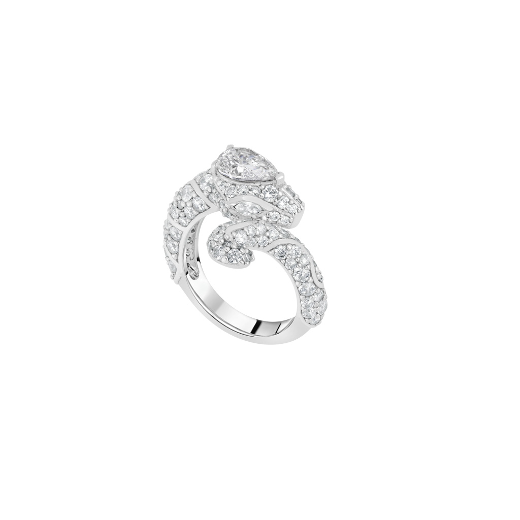 Bague Toi & Moi- Collection Serpent - Argent rhodié
