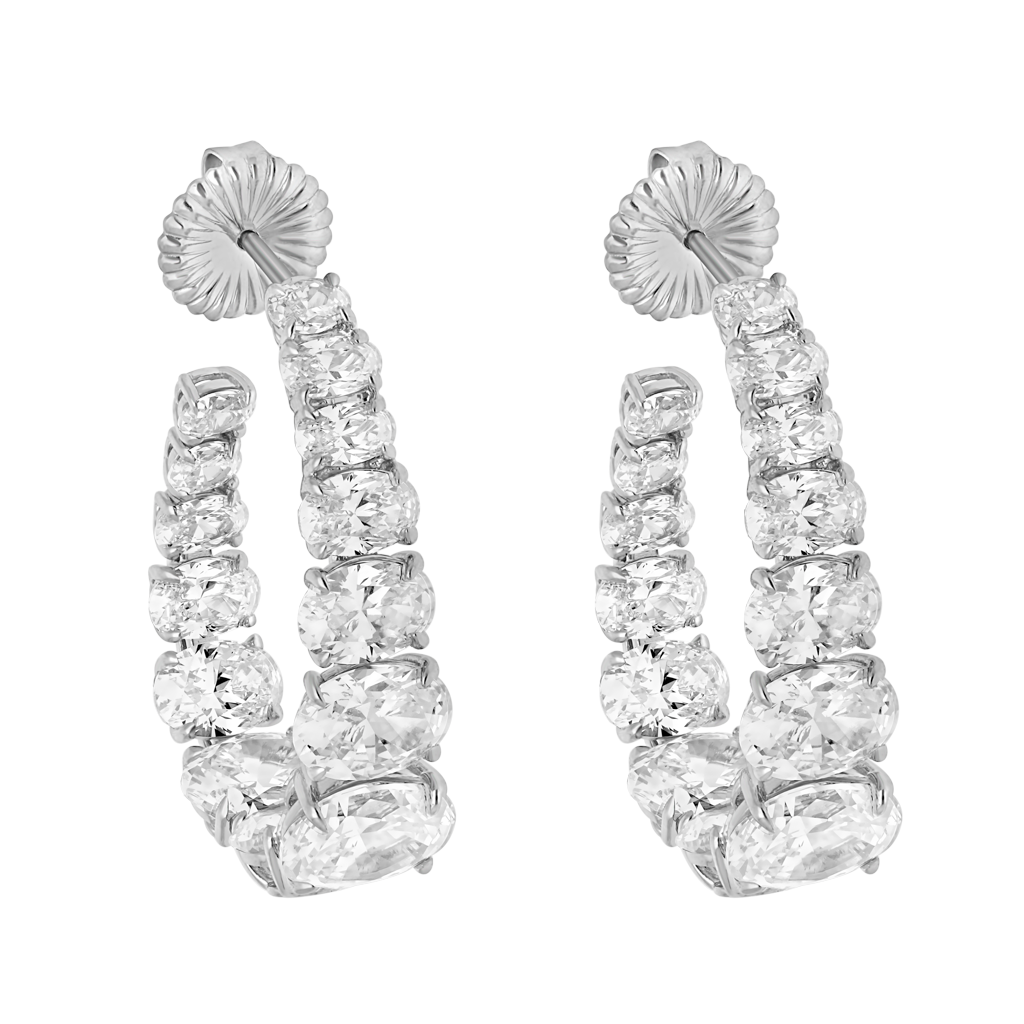 Hoop earrings - Rhodium silver