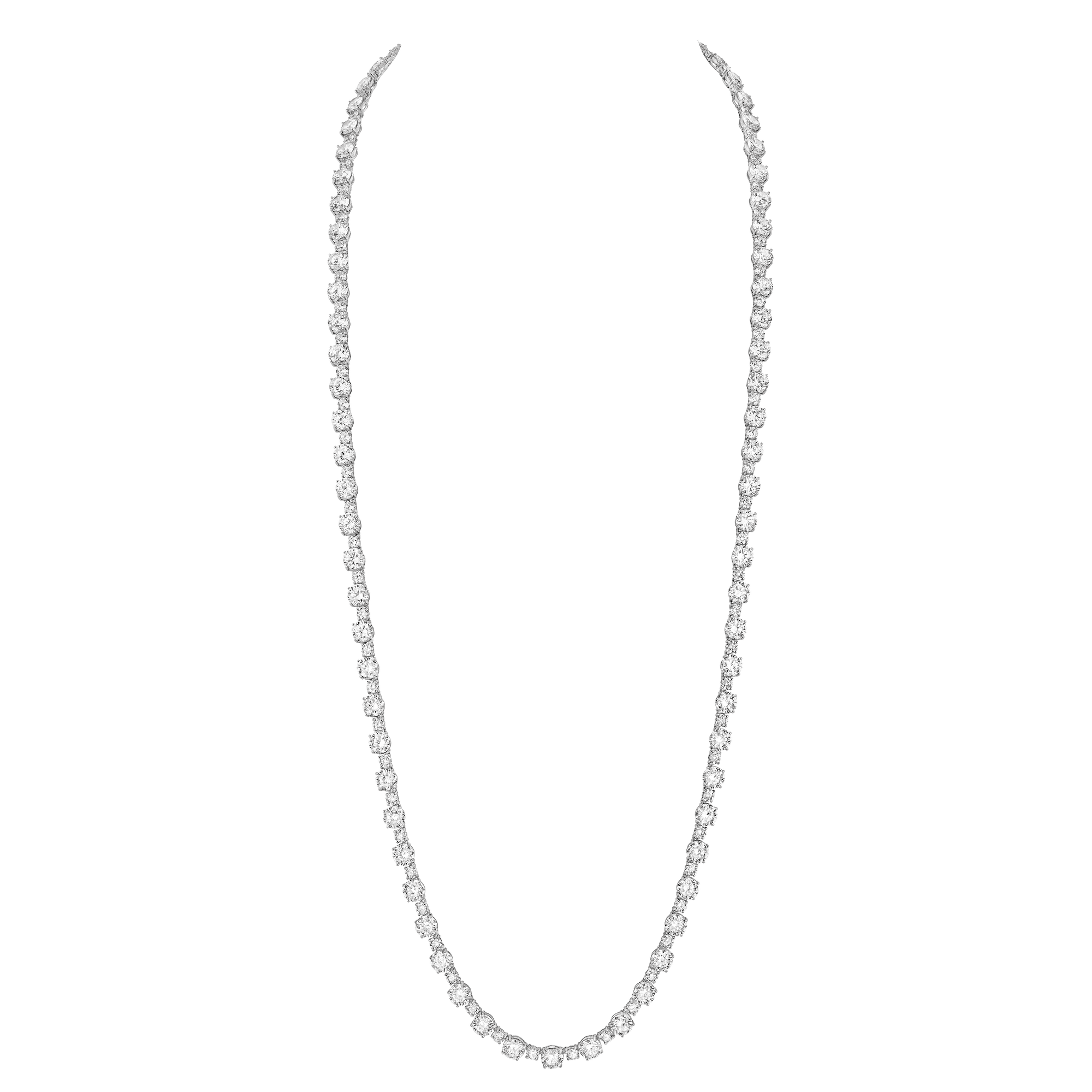 Long Necklace - Rhodium Silver