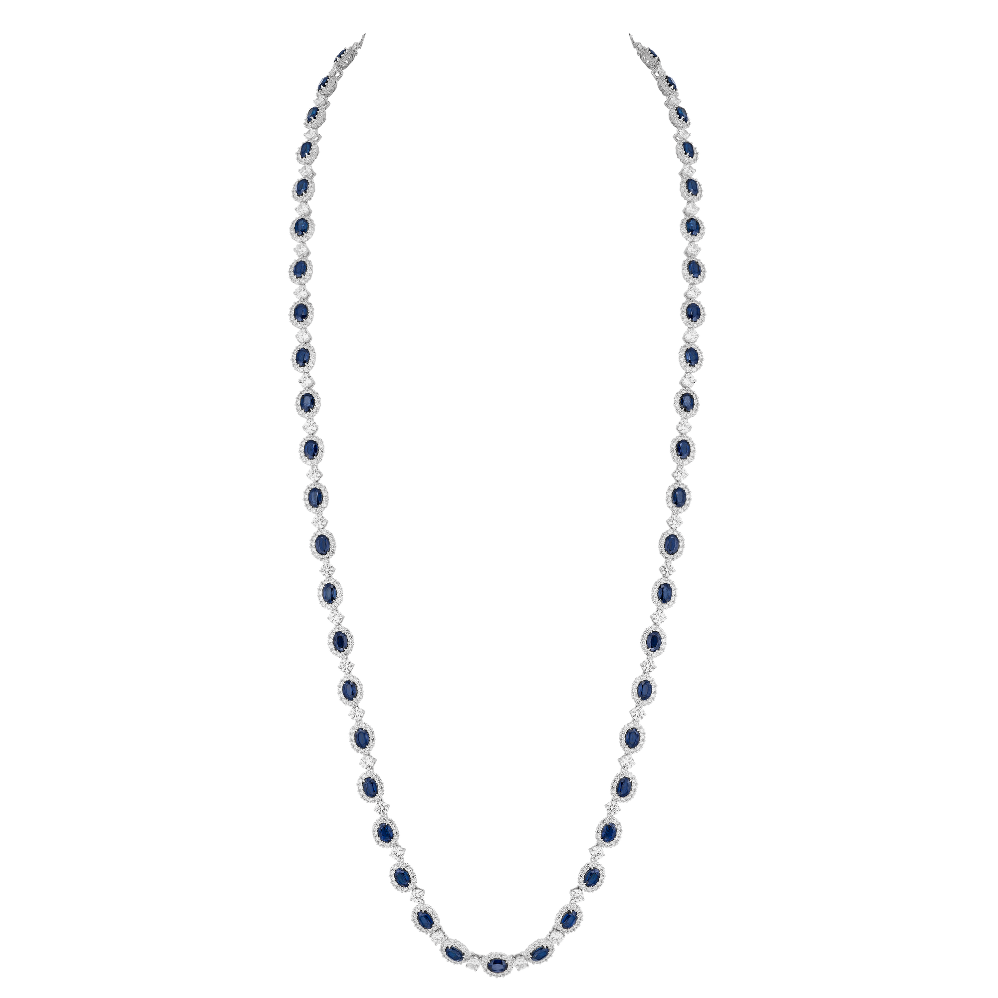 Long Necklace - Rhodium Silver
