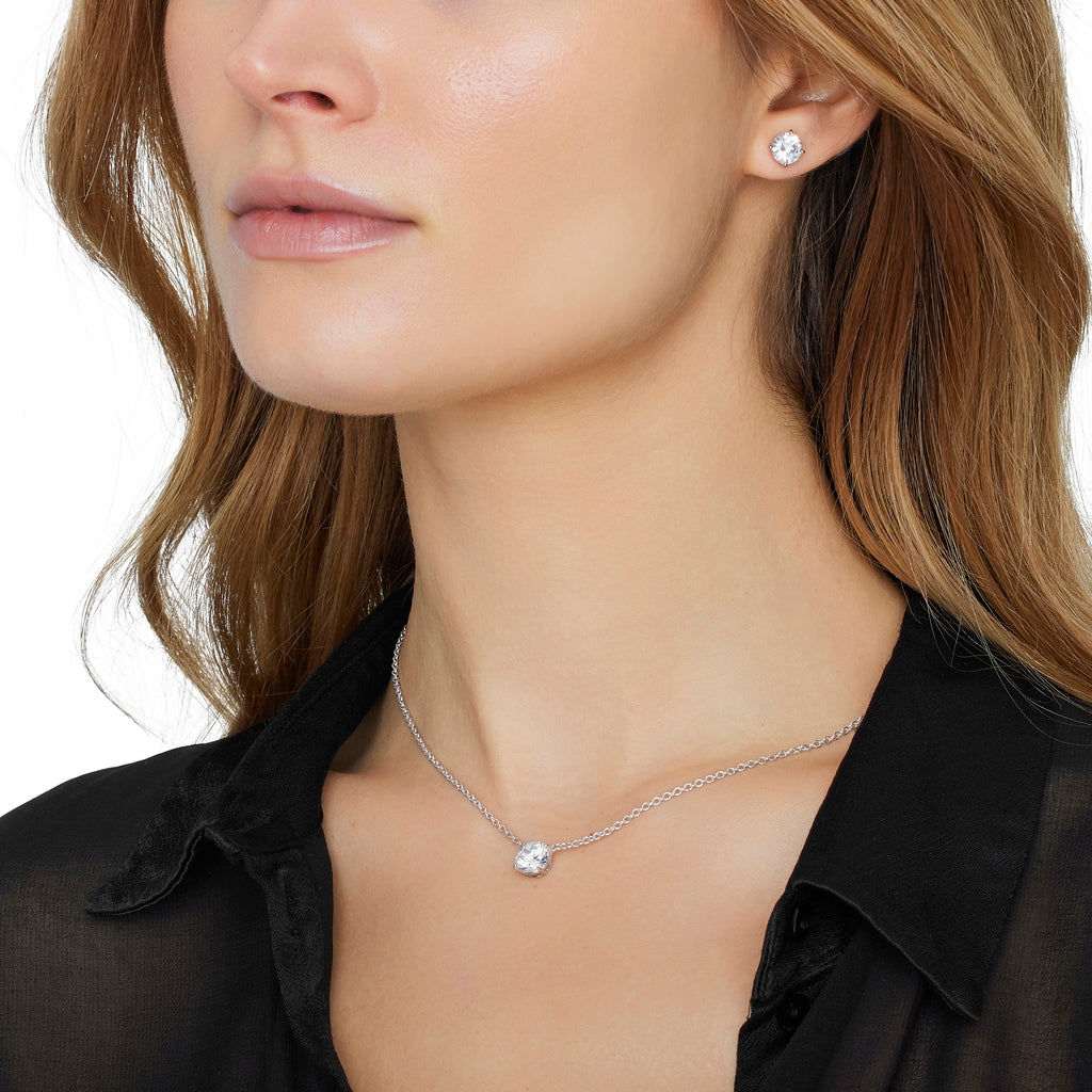 Pendentif taille brillant - Argent Rhodié