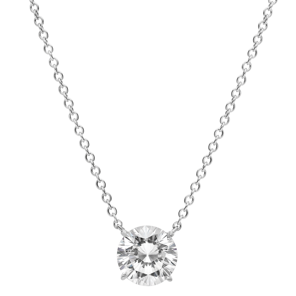 Pendentif taille brillant - Argent Rhodié