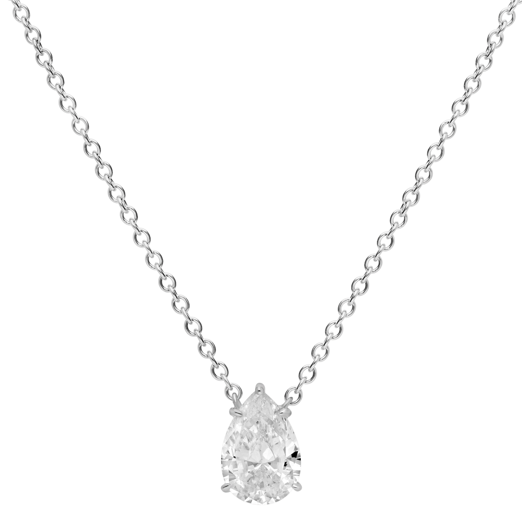 Pendant pear-shaped - Rhodium silver