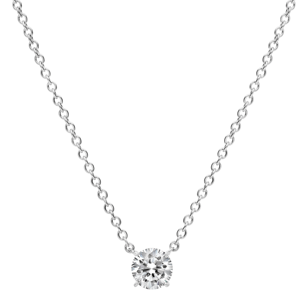 Pendentif taille brillant - Argent Rhodié