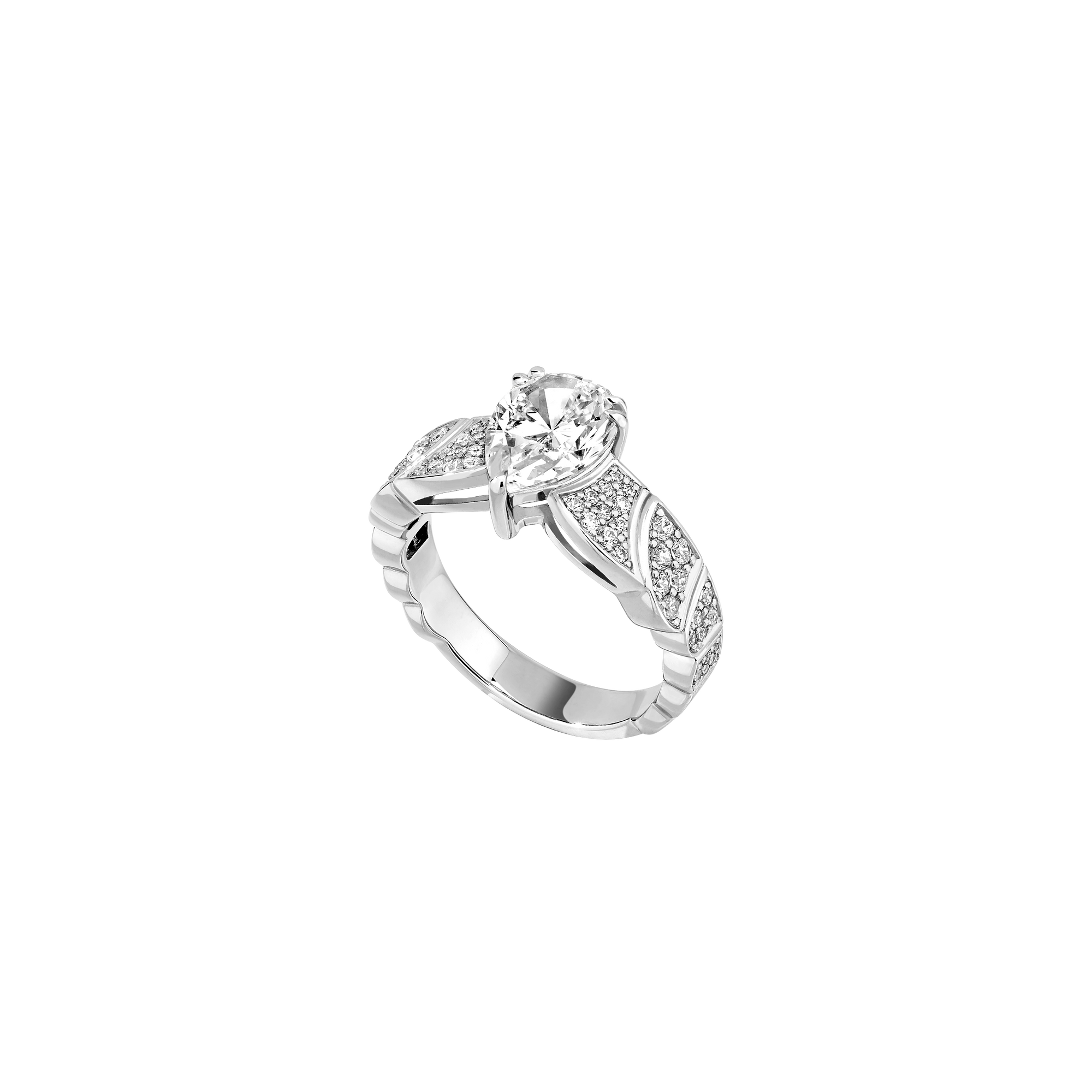 Bague Opéra - Or Blanc