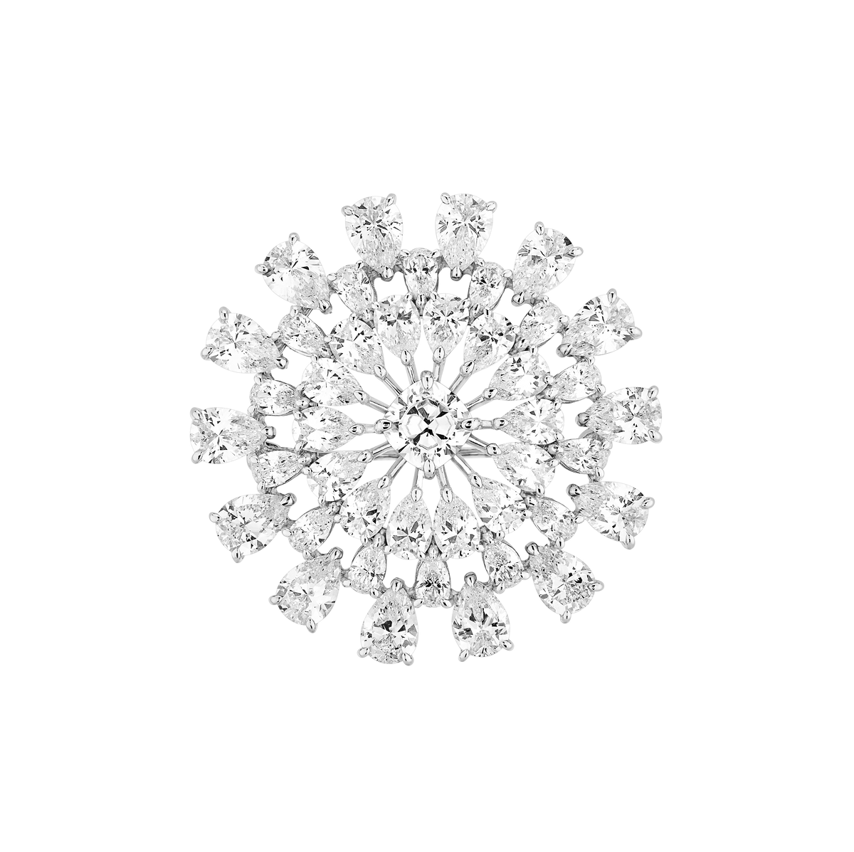 Broche Vintage Argentée Style Art Déco – Rhombe Strass Blanc, Fait Main, Unique
