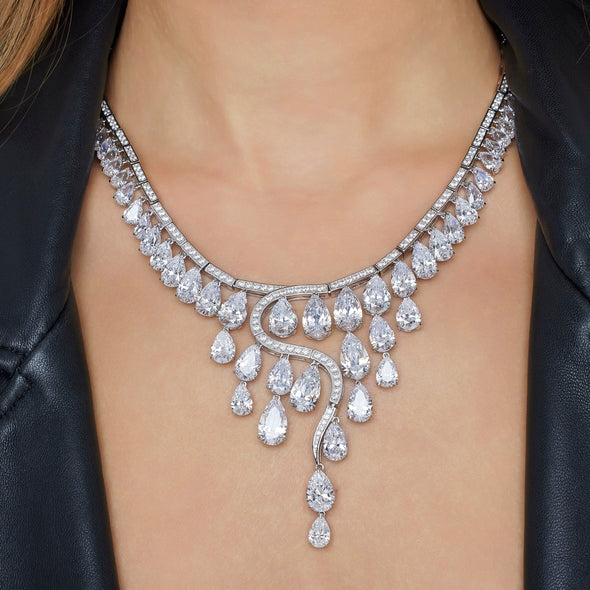 Necklace Opera  - Rhodium Silver