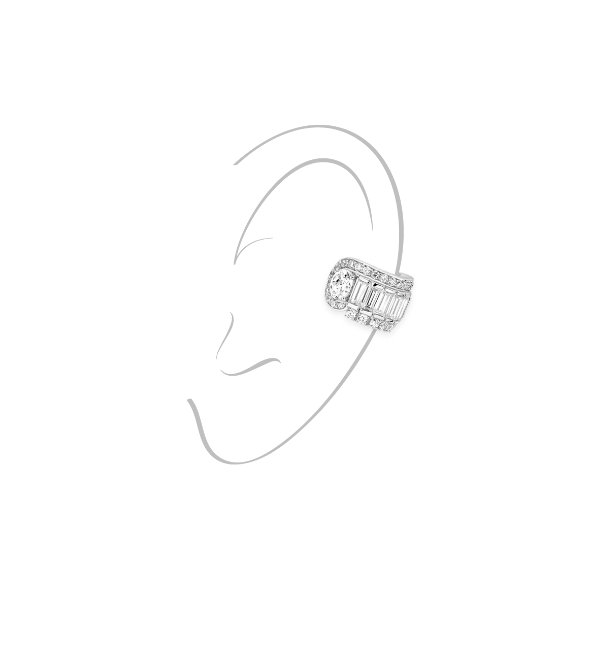Ear cuff - Rhodium Silver