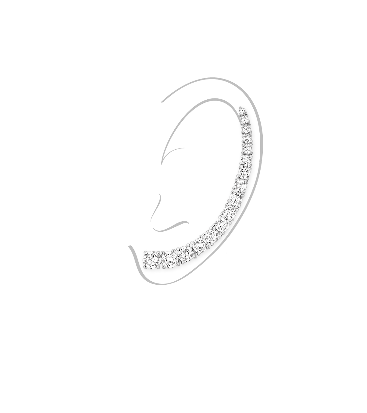 Ear cuff - Argent Rhodié