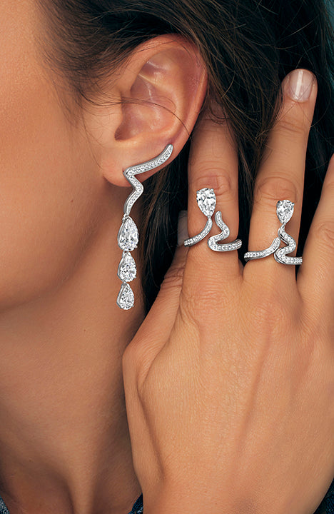 Earrings Opera - Rhodium Silver
