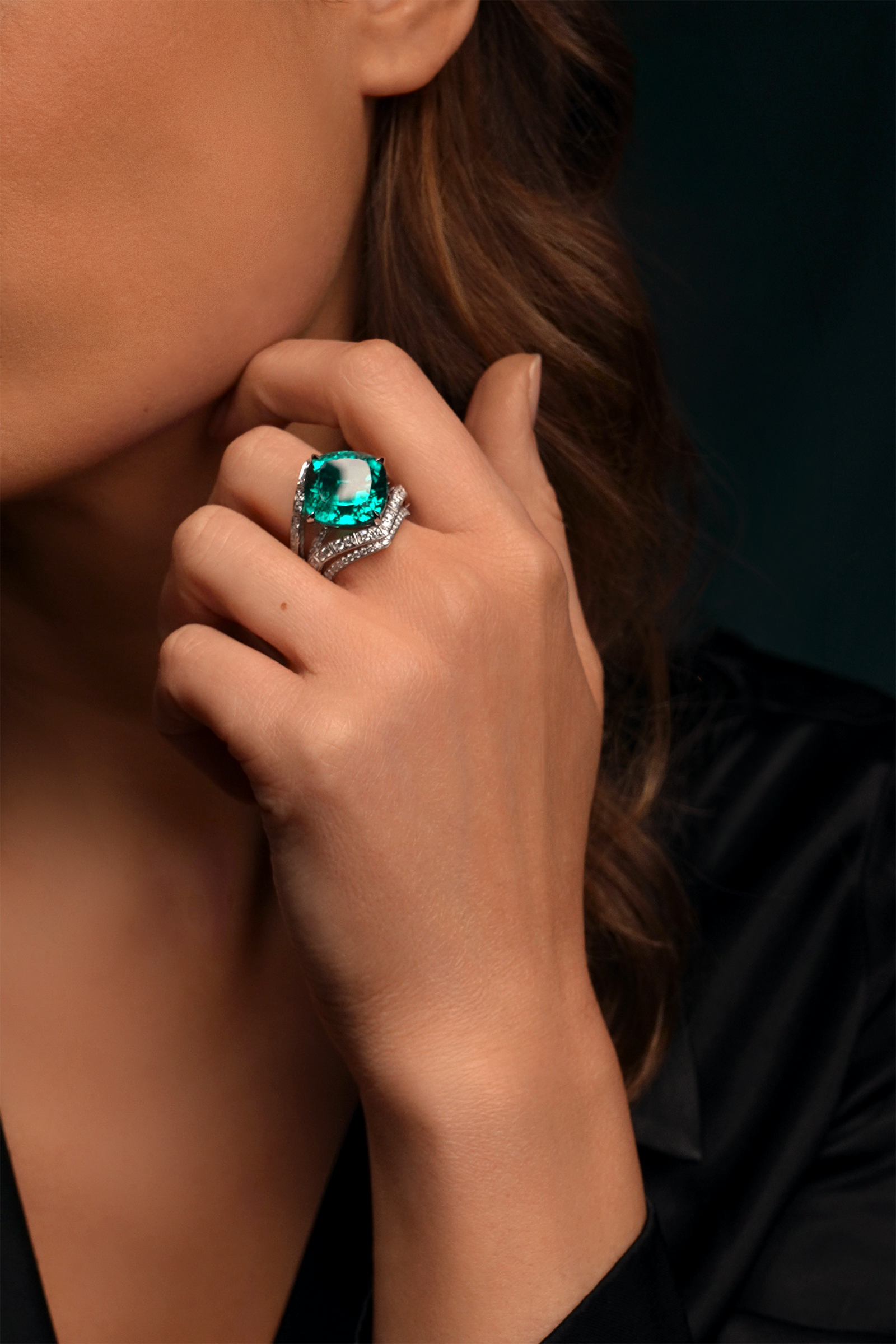 Bague de fiancaille emeraude