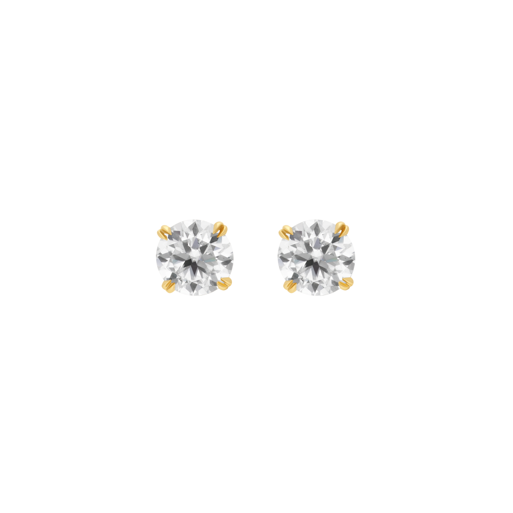 Moissanite Earrings - Yellow Gold