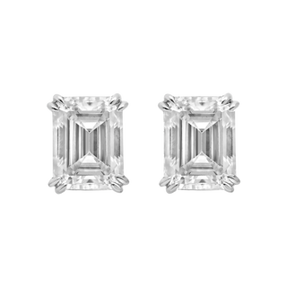 Boucles d'oreilles - Moissanite - Or Blanc