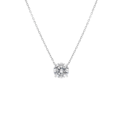 Moissanite Pendant - White Gold