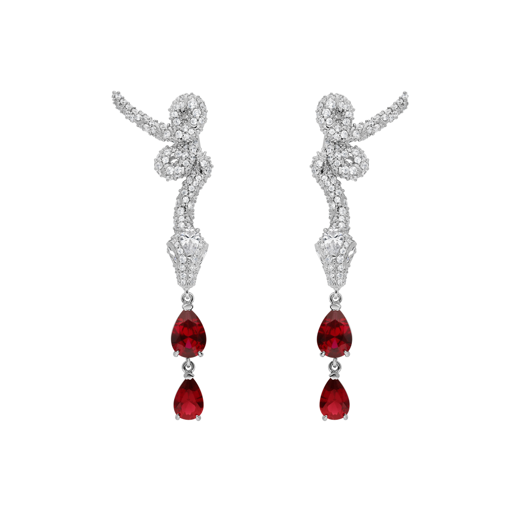 Boucles d'oreilles - Collection Serpent - Argent Rhodié
