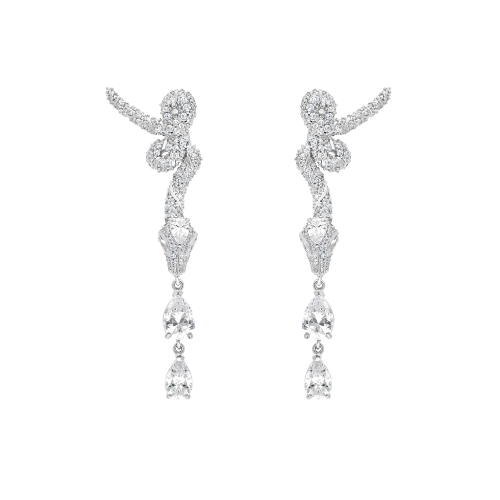 Earrings - Snake Collection - Rhodium Silver