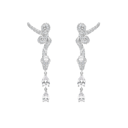 Earrings - Snake Collection - Rhodium Silver