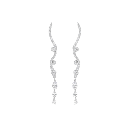 Earrings - Snake Collection - Rhodium Silver