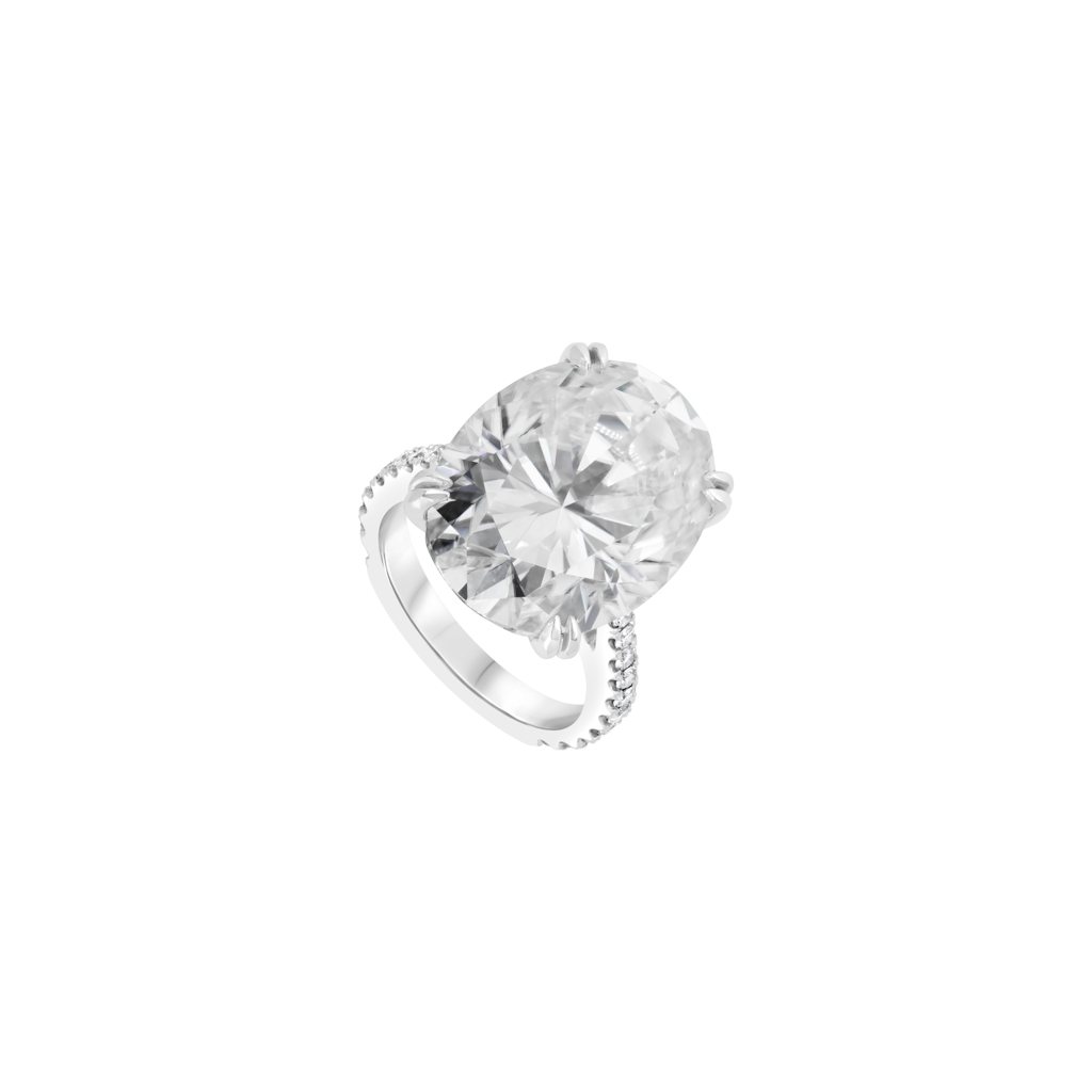 Bague Moissanite - Platine