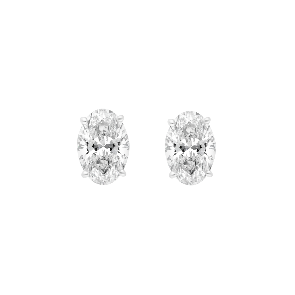 Studs Taille Ovale Burma Fine Jewelry - Or Blanc