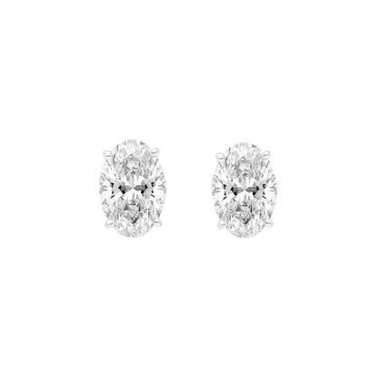 Studs Taille Ovale Burma Fine Jewelry - Or Blanc