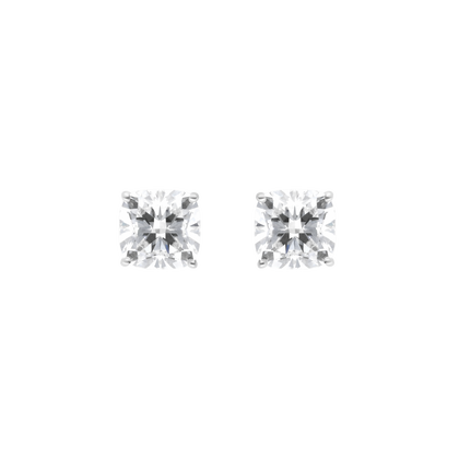 Cushion Cut Studs Burma Fine Jewelry - White Gold