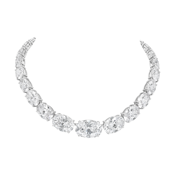 Collier Argent 925 Ovale – Émaux Blancs – Doux Et Délicat – Neuf Avec étiquette