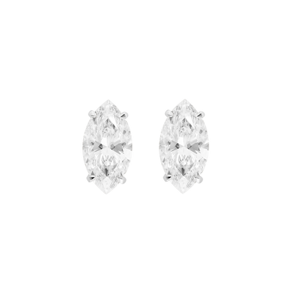   Studs Marquise Cut Burma Fine Jewelry - White Gold