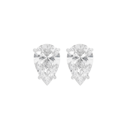 Pear Cut Studs Earrings - White Gold