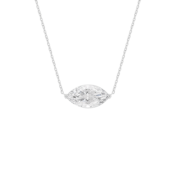 Pendentif Taille Marquise Burma Fine Jewelry - Or Gris